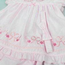 K14225: Baby Girls Dress, Pant & Headband Set (NB-6 Months)